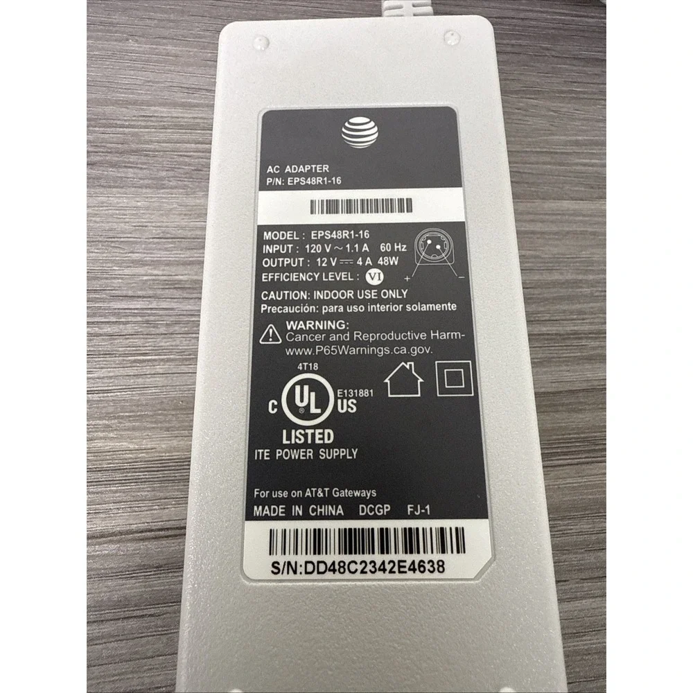 Genuine 48W DIRECTV AT&T AC DC Adapter 12V‎ 4.0A EPS48R1-16 OEM